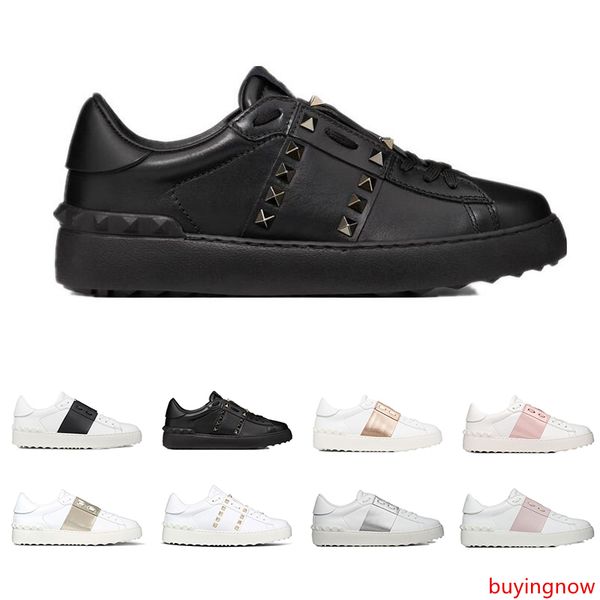 

new designer shoes fashion luxury sneakers for men women white black red genuine leather casual shoe jogging walking with