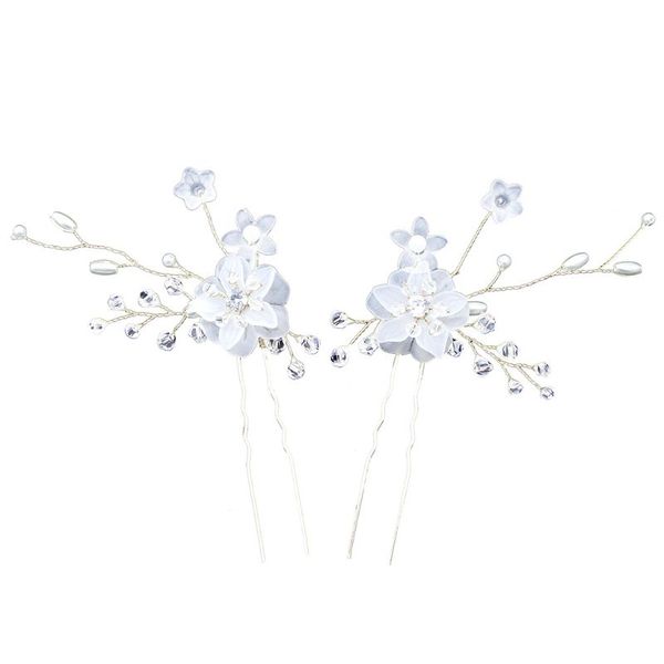 

bridal tiara new handmade cute three-dimensional acrylic flower braided hair knot wedding dress hair accessories, Golden;white