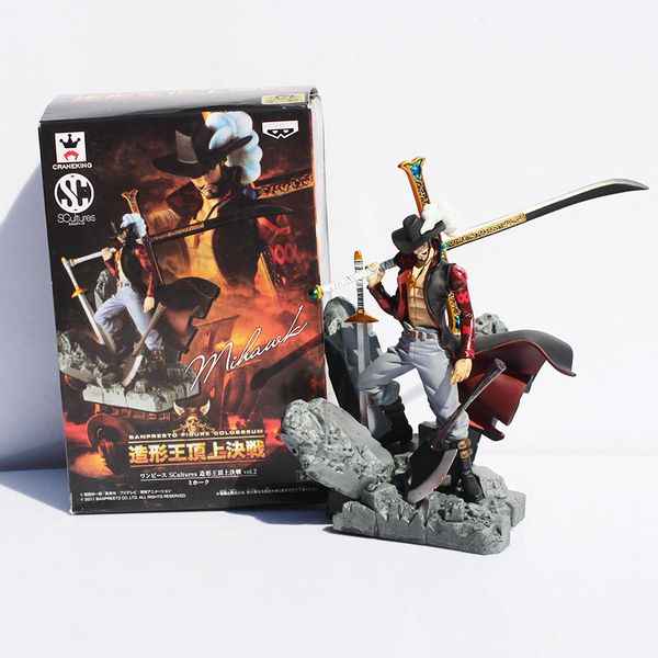 

scultures big one piece figure toy dracule mihawk model doll with sword anime brinquedos for children t200117