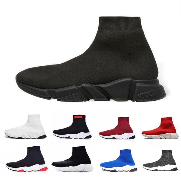 

2019 designer luxury sock shoes speed designer trainer running race runners black white red men women fashion casual sports sneakers 36-45