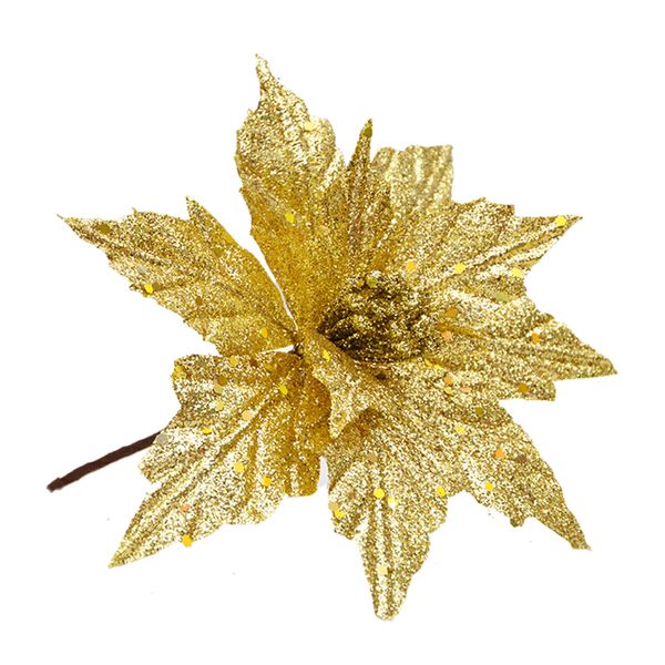 

new artificial-christmas-flowers cloth flowers red champagne for wedding simulation flowers christmas tree ornaments decoration