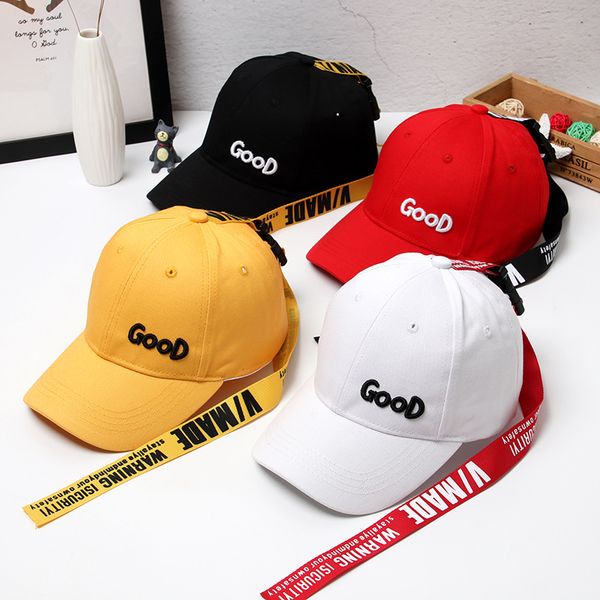 

korea long belt child casual baseball caps new kids cotton snapbacks hats boy girls bone casquette gorros hip hop, Blue;gray