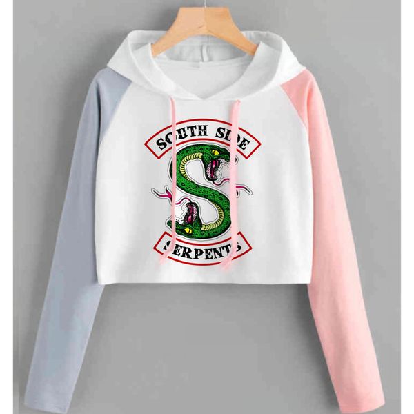 

riverdale толстовка толстовки south side змеи streetwear tops spring толстовка женского капюшон harajuku осень зима толстовка, Black