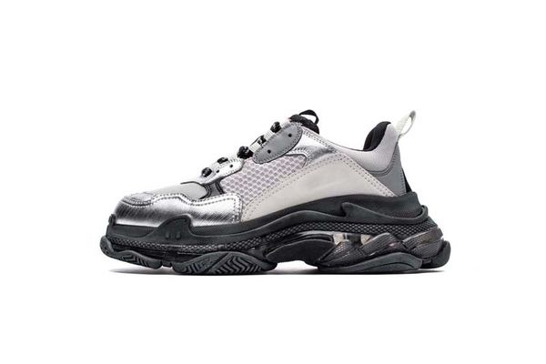 

new 2019 white silver/black 17fw triple-s sneakers tennis cushion shoes men women running shoes sports designer shoes