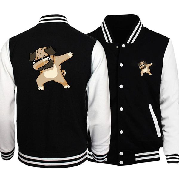 

2019 осень повседневная baseball uniform printed животных mens собак coat hip hop куртка теплая мужчины костюмы мода марка streetwear, Black;brown