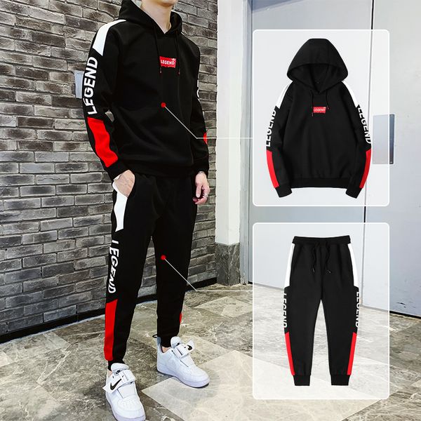 

spring autumn hoodie sweater jacket joggers men set hoodies sportswear hooded suit sporting mens fashion clothes sets ii50nstz, Gray