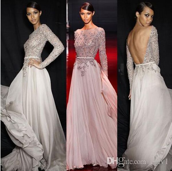 

горячие abendkleider 2019 серебристо-серый zuhair murad вечерние платья без бретелек из бисера шифон вечерние платья с длинным рукавом robe, Black;red