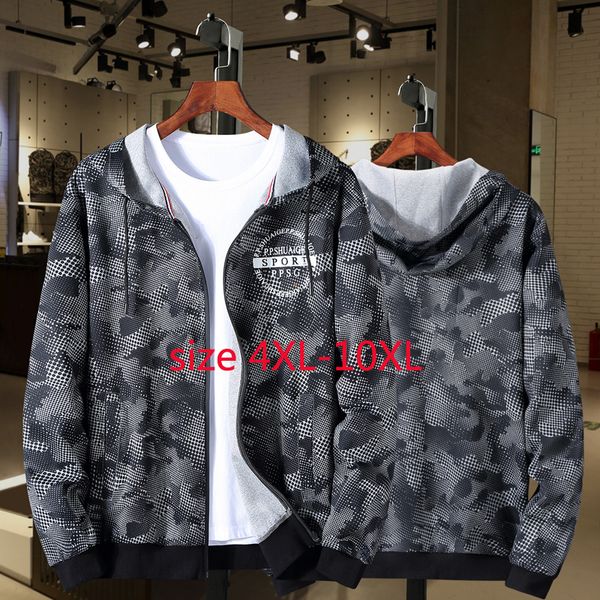 

2019 new arrival spring and autumn men pure cotton zipper hoodie loose oversize outerwear men jacket plus size 4xl5xl6xl7xl-10xl, Black;brown