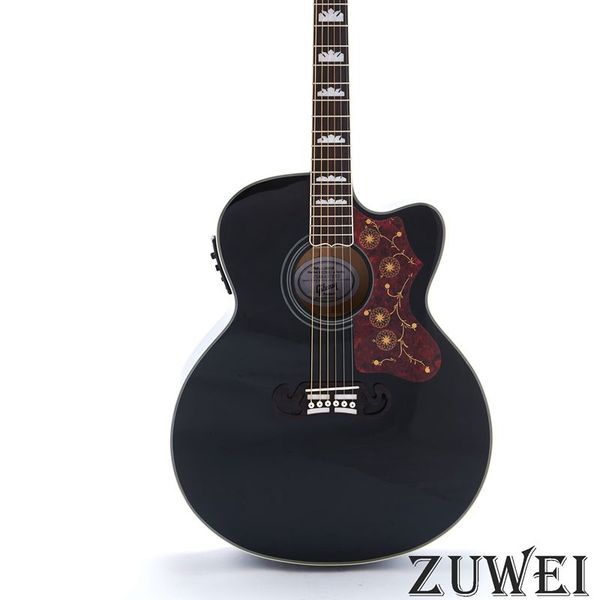 

starshine lyl0239yy electric acoustic guitar fishman 101 eq grover tuner black color spruce body