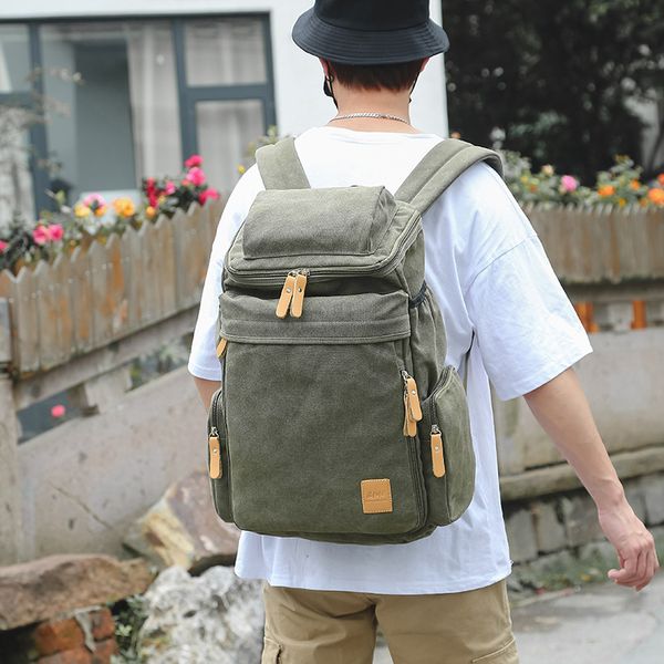 

2019 нового урожая мужская открытый холст сумка большой емкости для путешествий рюкзак студент сумка