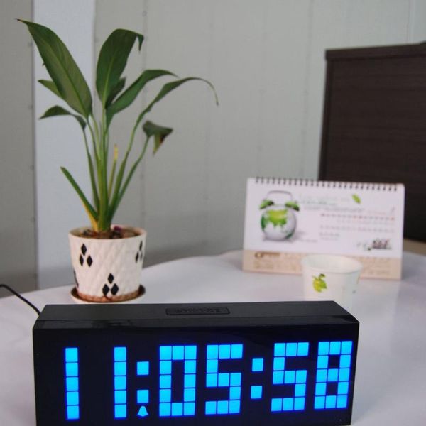 

led digital alarm clocks smart creative bedside speech control alarm clock square multi-function