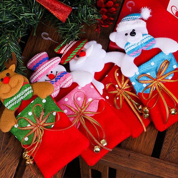 

1 pc santa claus gifts christmas pendant xmas tree decorations hanging drop ornaments child gift bags supplies new year decor