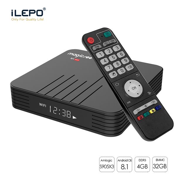 

magicsee n5 max tv box android 8.1 amlogic s905x3 4gb 32gb 64gb dual wifi 2.4+ 5ghz bluetooth usb3.0 media player