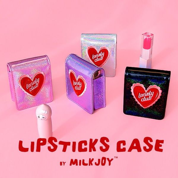 

bentoy make-up mirror embroidery heart girls cosmetic cases holder milkjoy women makeup bag lipsticks case cute kawii korea bag