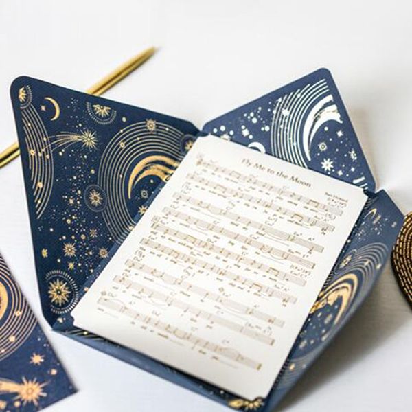

romantic star greeting card constellation moon gift wedding oath card with paper envelopes