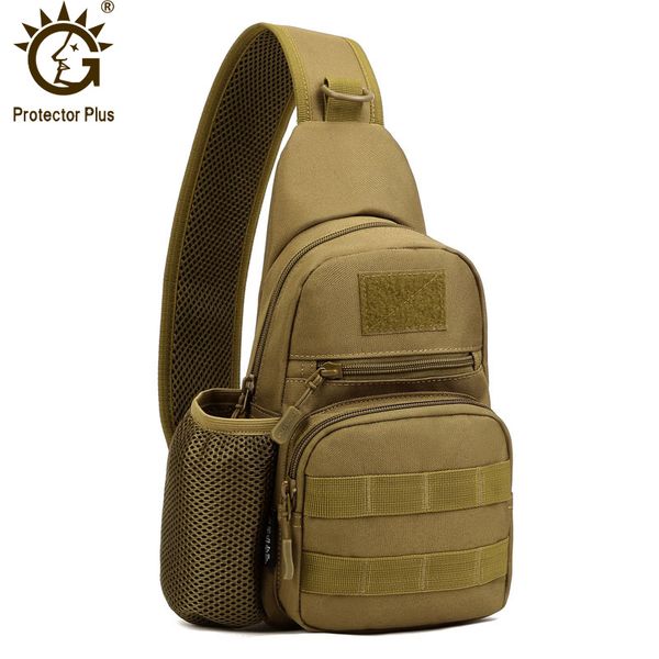 

protector plus tactical sling chest pack molle nylon shoulder bag men crossbody bag with water bottle holder 4 colors