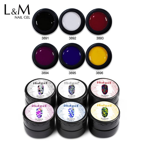 

new 6pcs/lot ibdgel black jar 8g spider gel series color effect solid color art painting nails gel polish long-lasting, Red;pink