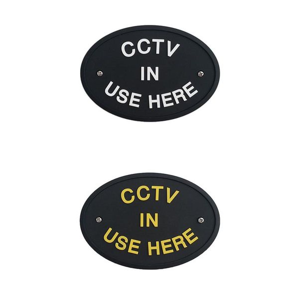 

2-pack cctv in use here пвх предупреждающий знак, предупреждающая табличка для настенного дверного подвесного декора, белый желтый