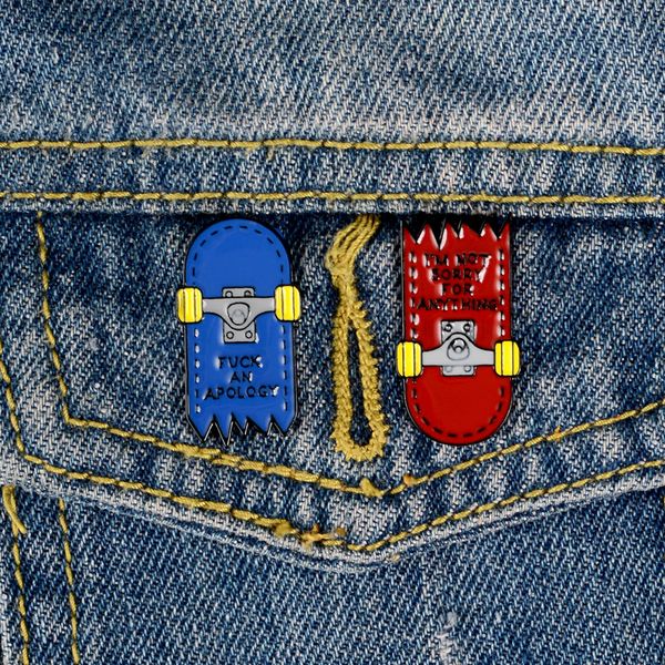 

милые забавные я не извиняюсь письмо эмаль броши булавки для женщин женский рубашка демин декор ювелирные изделия брошь pin металлический зн, Gray