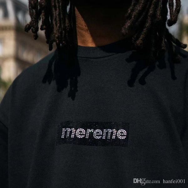 

19ss box logo x swaroovski 25th anniversary tee мужчины женщины летняя мода повседневная уличная футболка три цвета топ версия hflstx424, White;black