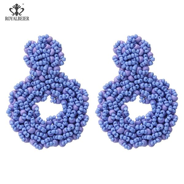 

royalbeier bohemian этнический падения мотаться серьги женщина длинные бусы кисточкой серьги ручной работы ткачество boho заявление мода юве, Silver