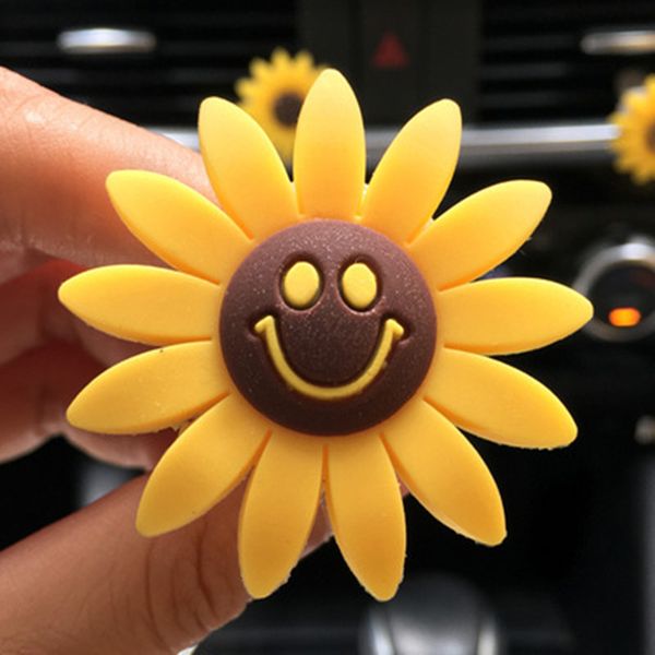 

sunflower car air vent clip solid perfume air freshener auto outlet decoration dropshipping 1 pc