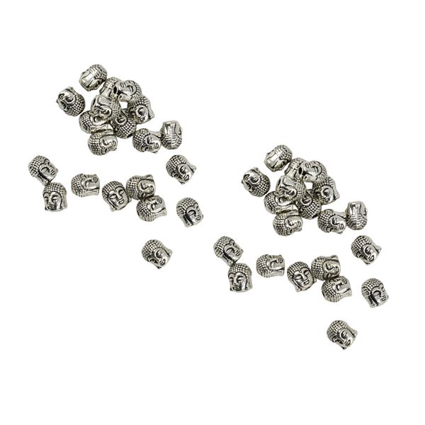 

40pcs tibetan silver spacer beads 3d buddha spiritual charms for bracelet