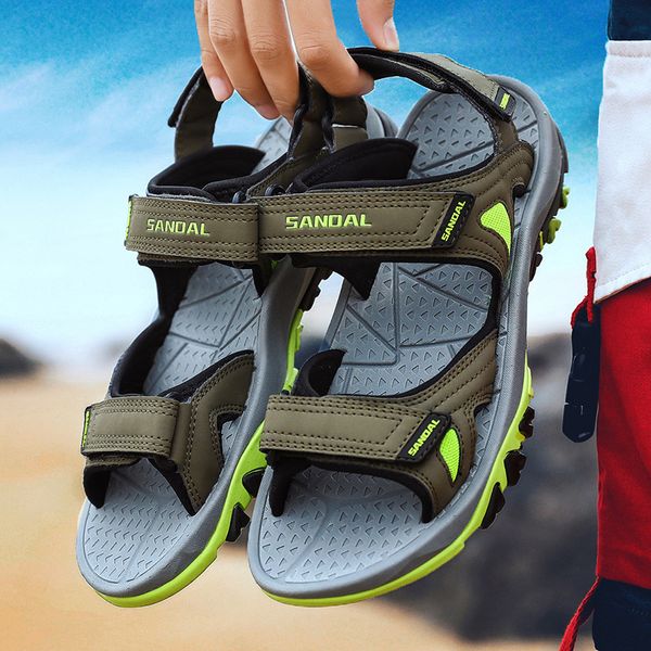 

spring new style casual sandals sports outdoor men sandals summer fashion velcro sports slipper men's, Black