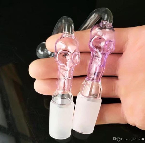 Gebogene Glasschüssel Ölbrenner Rohre Glasbong Bohrinsel Wasserpfeifen Totenkopf Glas Balancer E Shisha elektronische Zigarette DHL