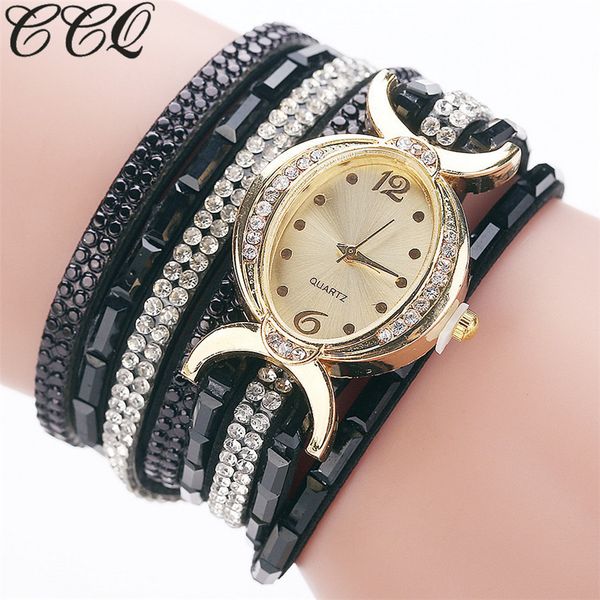 

ccq brand fashion women watches gold crystal oval dial dress bracelet watch casual square diamond luxury ladies watch clock, Slivery;brown