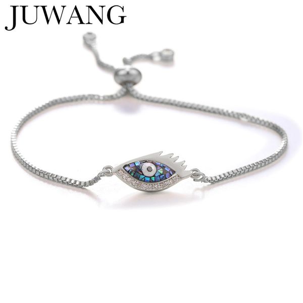 

fashion evil eye bracelet bangles copper gold silver cz zircon charm adjustable chain greek eye bracelets for women men jewelry, Black