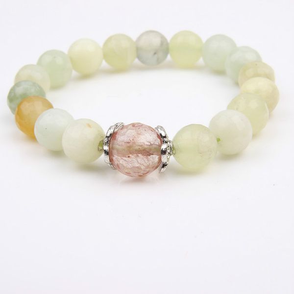 

natural garnet chalcedony crystal rhinestone bracelet jewelry natural stone yoga chakra mala bracelet handmade jewelry, Black
