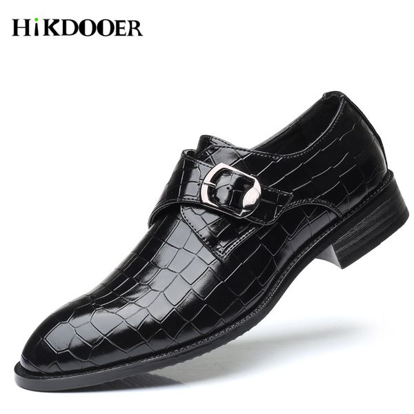 

2018 new men vintage dress shoes handmade british brogue style leather wedding shoes men flats leather oxfords formal, Black