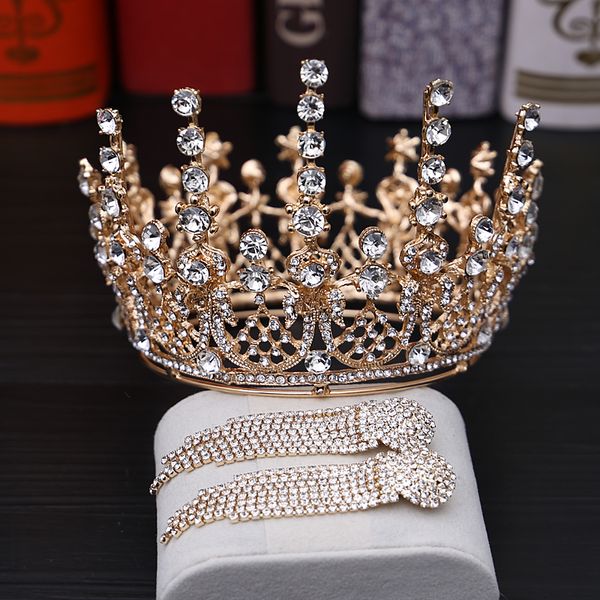 

Luxury 2019 Gold Silver Wedding Crown Bridal Tiara Crystal Rhinestone Head Pieces Headbands Hair Accessories For Wedding Party Free Shipping