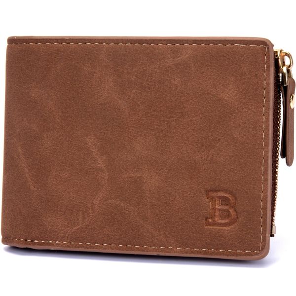 

2019 men wallet fashion male wallets money bag zipper coin pocket business card holder men purse small wallet w074, Red;black