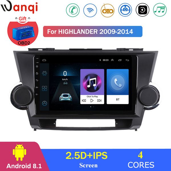 

for highlander 2009-2014 car radio multimedia video player navigation gps android 8.1 accessorie swc bt wifi sedan no dvd car dvd