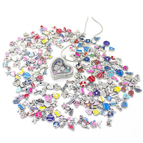 

wholesale fashion floating charms for glass living memory floating locket mix design assorted charms diy alloy accessories, Blue;slivery