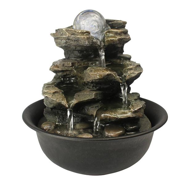 

garden decorations rock cascading tablefountain with led light for home office bedroom