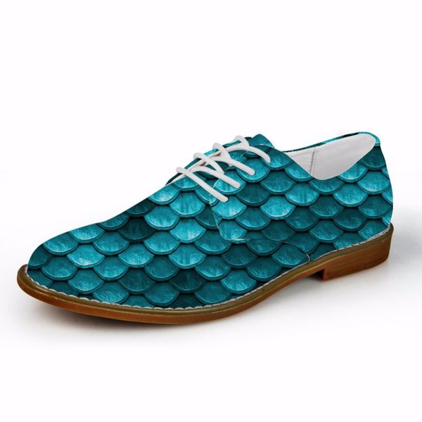 

customized 3d mermaid scales printed men casual oxfords shoes breathable lacing leisure man leather shoes autumn business shoes, Black