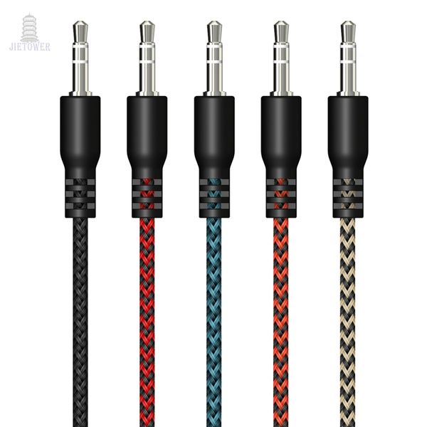 Stecker auf Stecker Geflochtene Audiokabel Aux-Kabel Lautsprecherkabel 3,5 mm Klinke Audiokabel Für Auto Kopfhörer Adapter Klinke 100 Stk