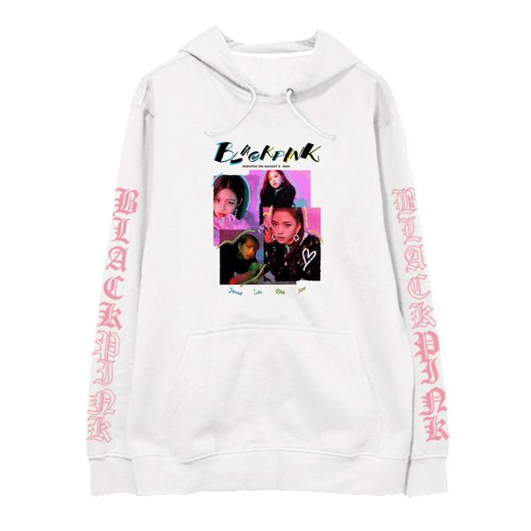 

kpop blackpink women hoodies korean fashion streetwear female winter hip-hop men blackpink print hoodies sweatshirts 4xl clothes, Black