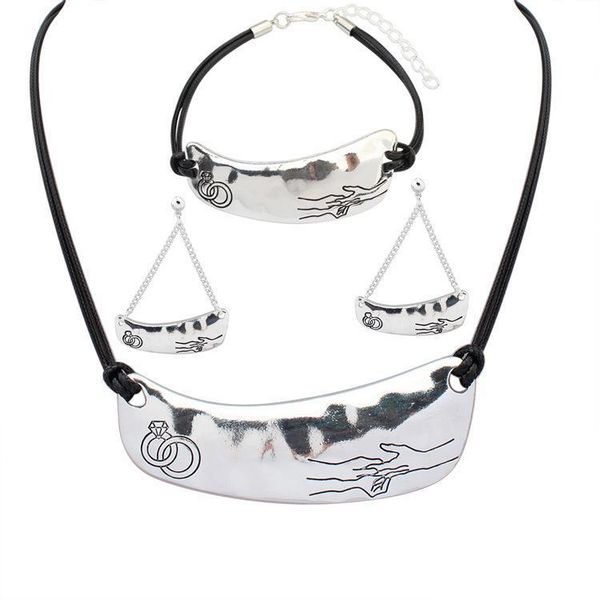 

fine new alloy jewelry set, europe pendant necklace earring jewelry set fashion lovers series necklace set jewelry wholesale, Silver