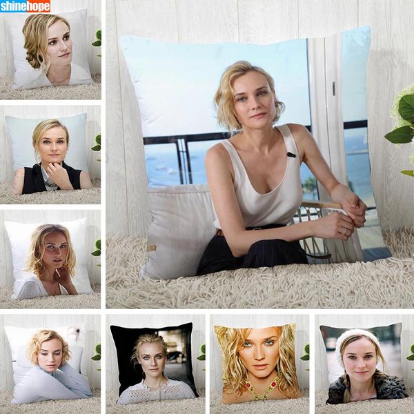 

custom pillow cases diane kruger square pillowcase christmas zippered pillow cover 40*40cm,45*45cm(one side