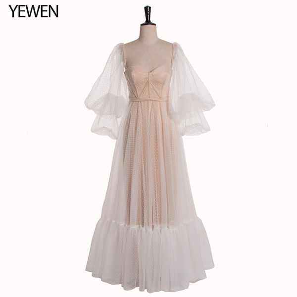 

champgne/white off shoulder 2019 princess prom dresses polka dot evening dress long puff sleeves plus size formal gown, White;black