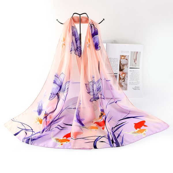

2020 chiffon scarfs new fashion women chiffon soft scarves long wrap ladies printed sunscreen beach towel shawl scarf femme, Blue;gray