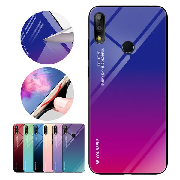 Градиент стекло телефон чехол для ASUS Zenfone Max M2 ZB633KL Zenfone Max Pro M2 ZB631KL ZB601KL