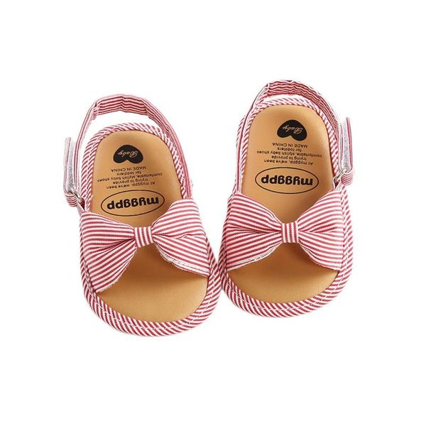 

2020 new summer newborn baby kids girls summer shoes sandals non-slip canvas bowknot toddler children baby sandals 0-18m, Black;red