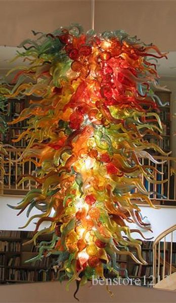 

100% mouth blown borosilicate modern indoor lighting european style multicolor murano glass chandelier crystals