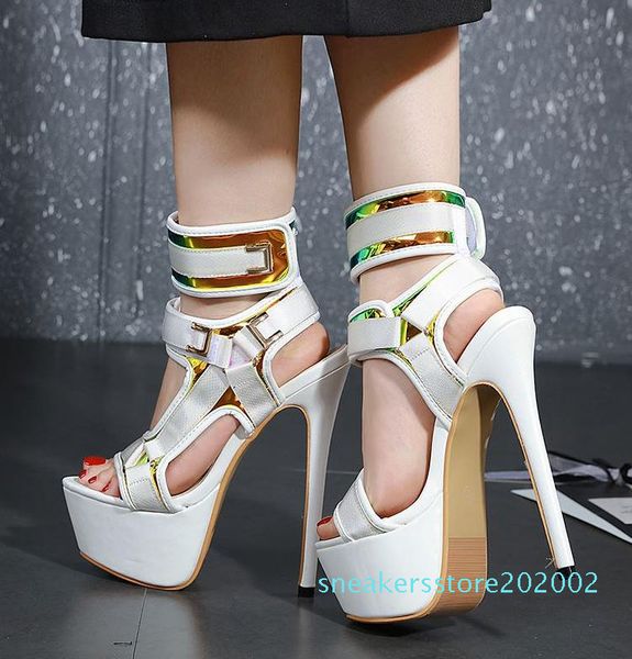 

slae-with box luxury fashion white ultra high heels gladiator women sandals designer shoes come with box size 34 to 40 s02, Black
