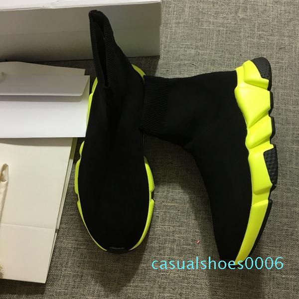 

2019 blue sock shoe men and women casual shoe speed socks race runners slip-on black shoes with box sneakers dhl c06